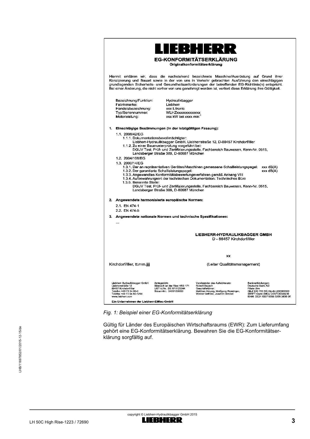 Liebherr LH50C High Rise Materialumschlaggerät Manuel d'instructions