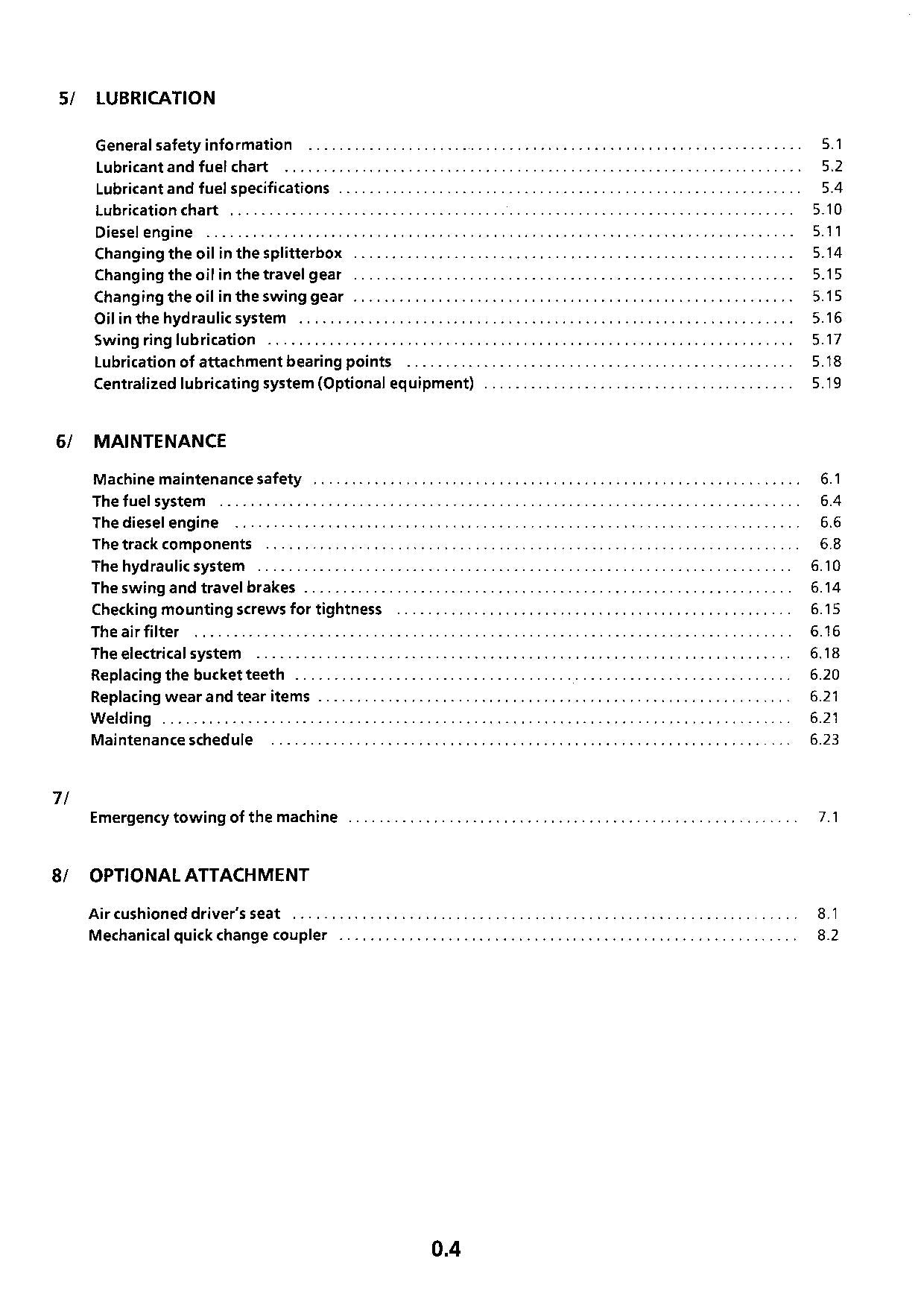 Liebherr R932 Tunnel Excavator Operators manual