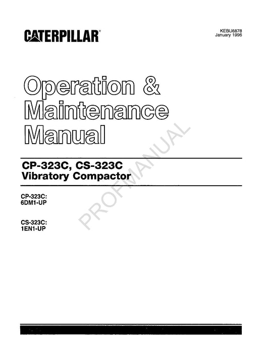 Caterpillar CP 323C CS 323C Vibratory Compactor Operators Maintenance Manual